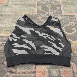 Gray Camouflage Sports Bra